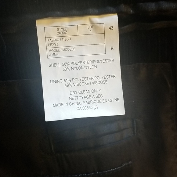 Mens bellissimo black corduroy blazer - Picture 3 of 3